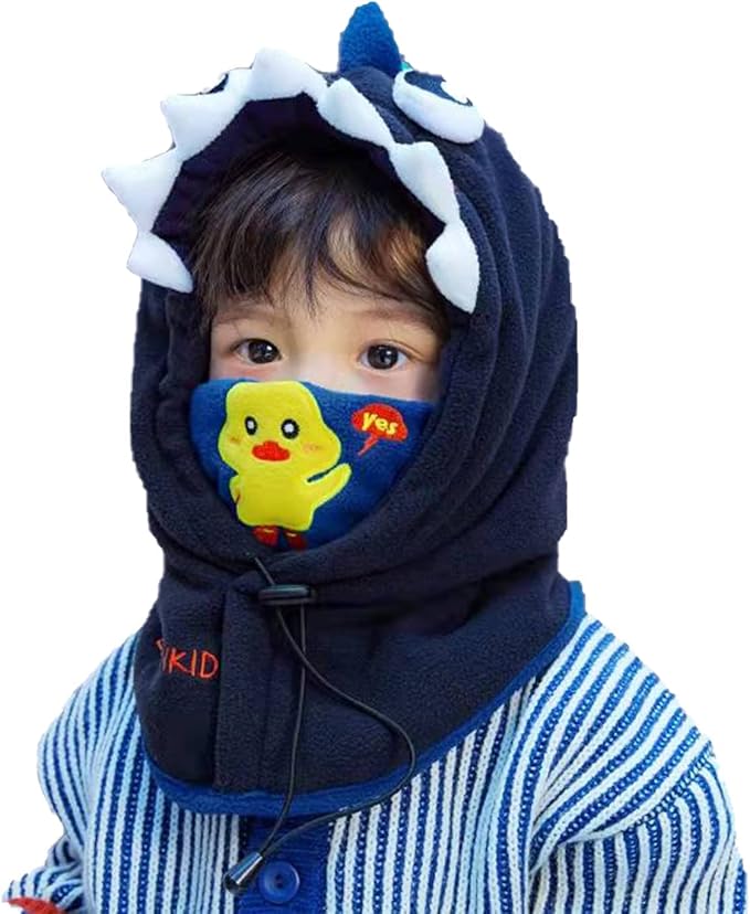 儿童巴拉克拉法面罩,儿童冬季滑雪防风保暖厚羊毛全脸颈部面具,适合